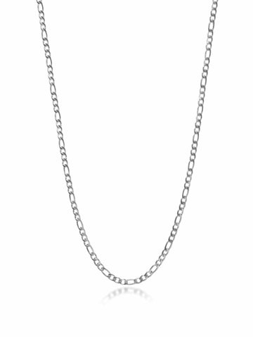 Nialaya Men's Necklace Men's Silver Figaro Chain in 3mm